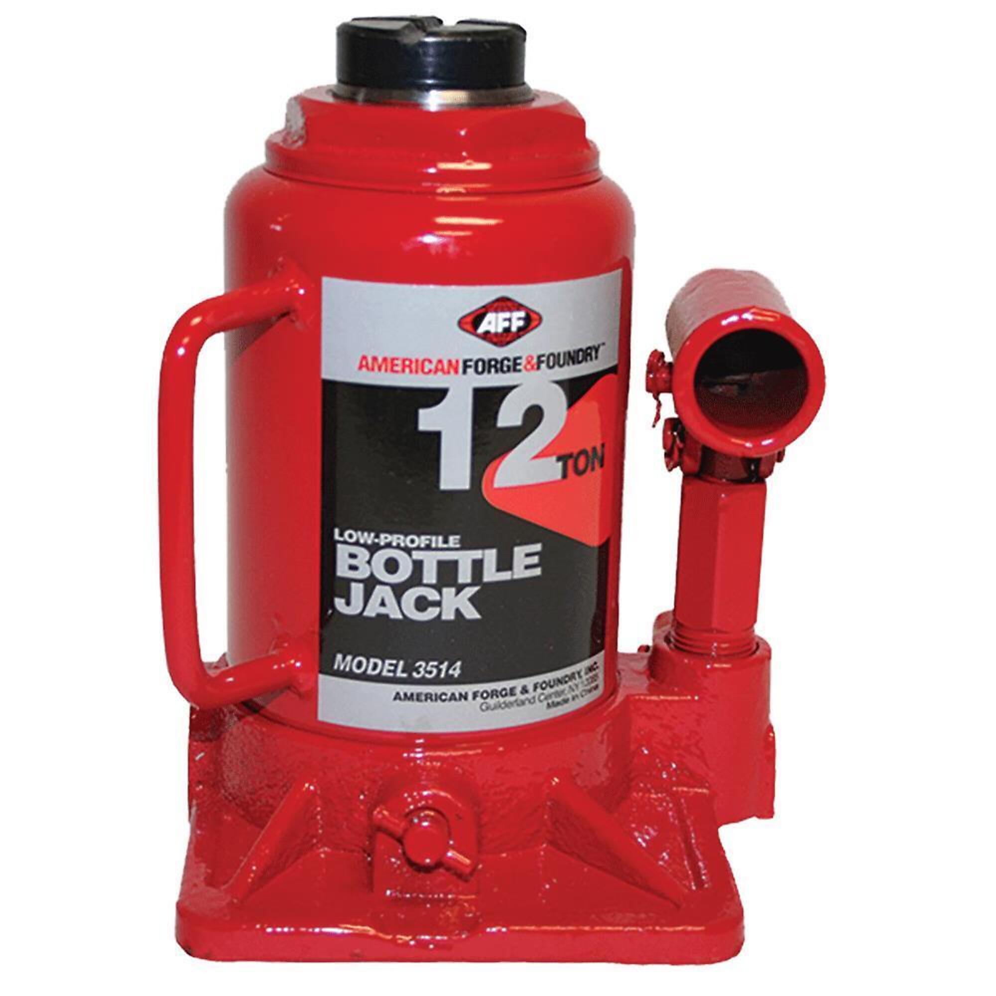 American Forge & Foundry Bottle Jack — 12-Ton Capacity, Low Profile, Heavy-Duty, Model# 3514